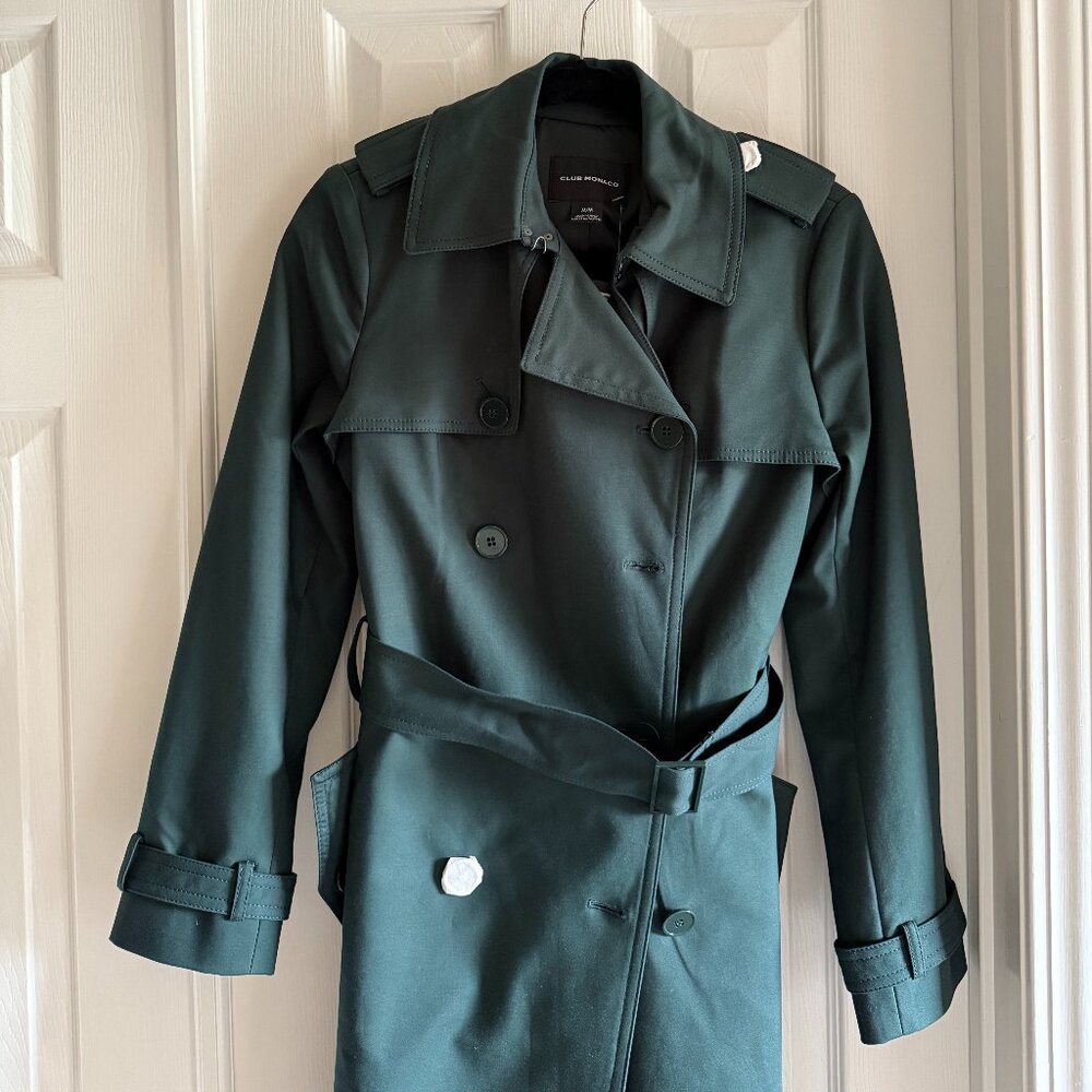 NWT Club Monaco Dark Green Trench Coat